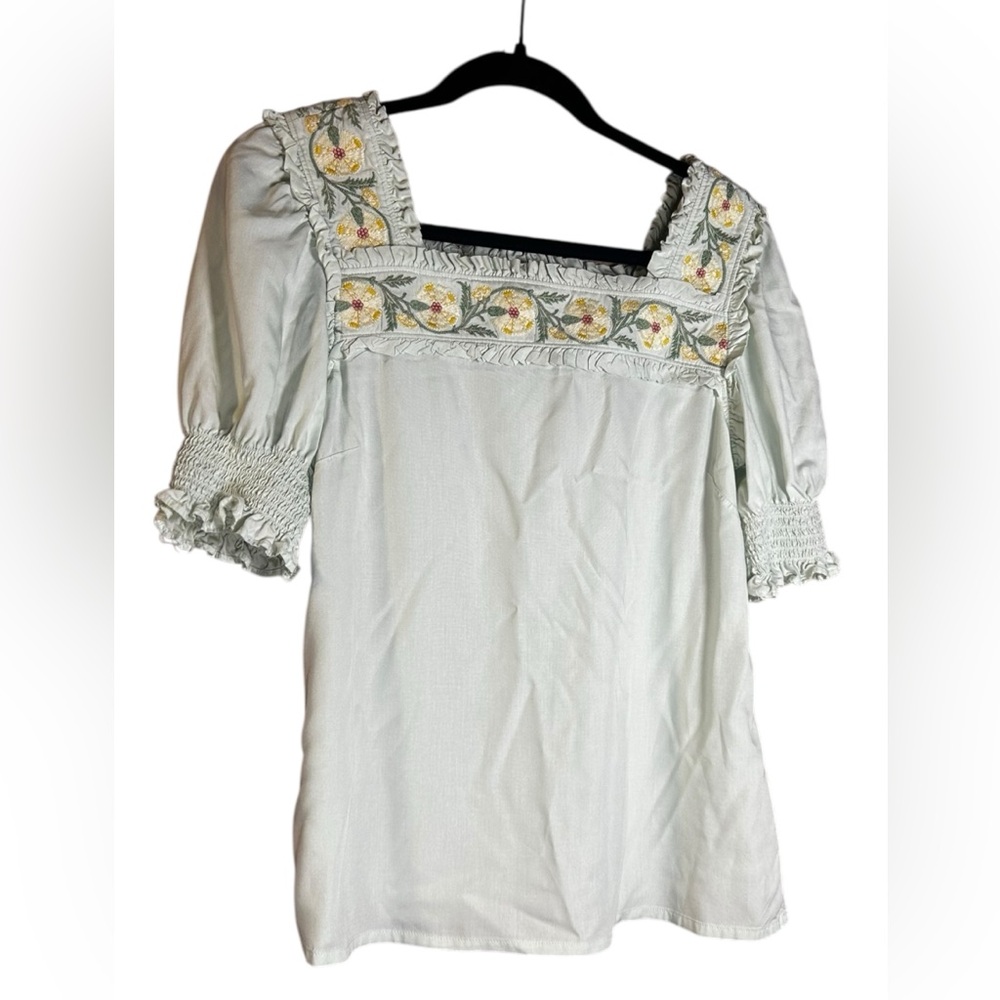 Spartina 449 Top Floral Embroidered Blouse‎ Boho XS